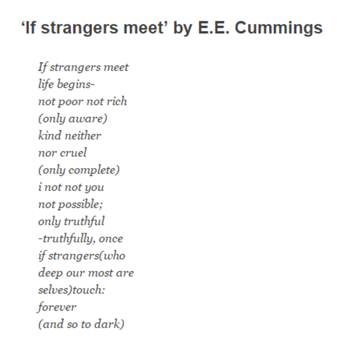 If strangers meet 