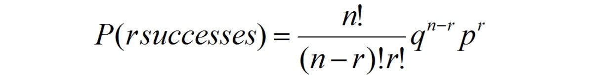 Equation for binomial distribution