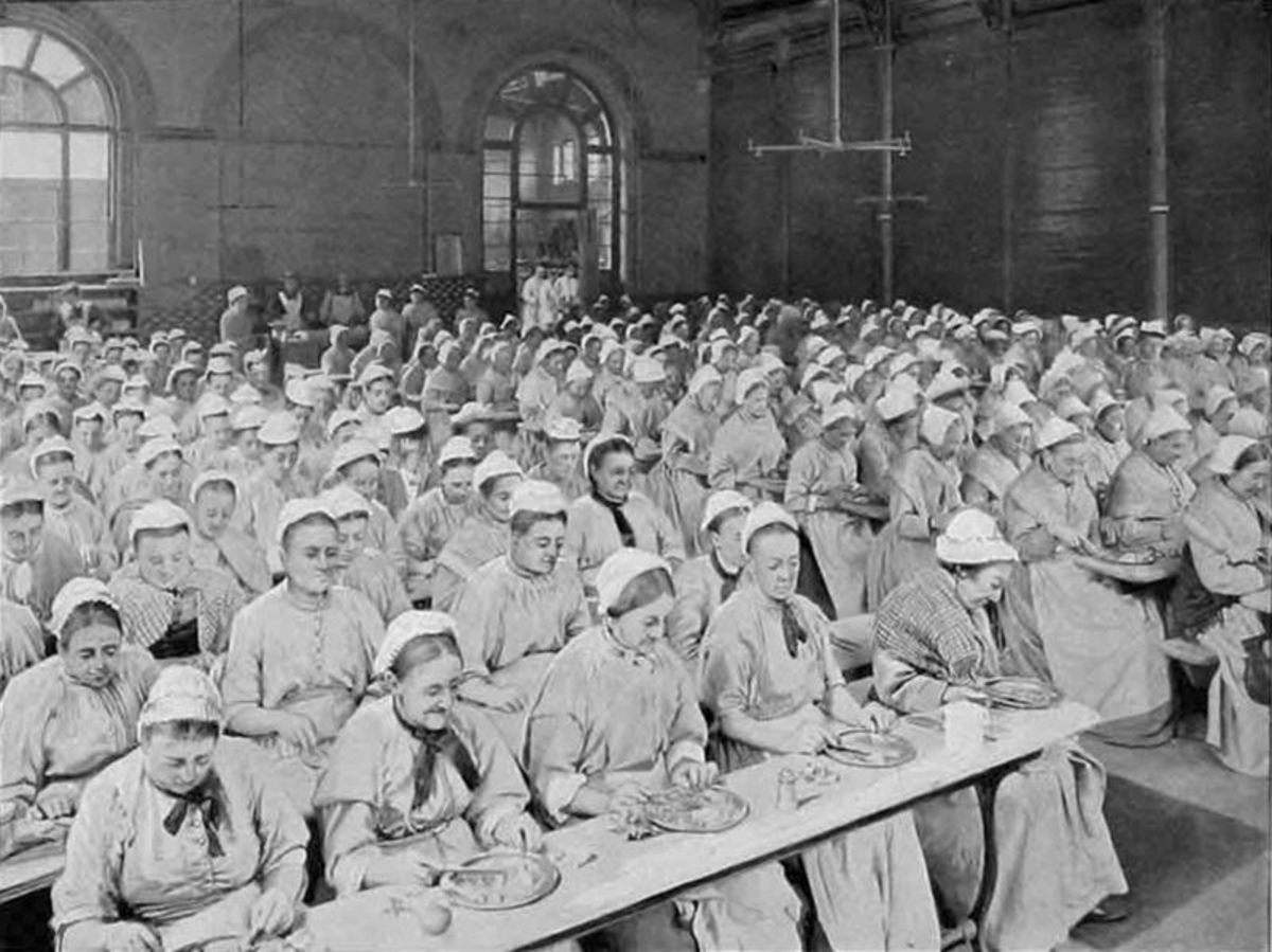 Meal time in a London workhouse