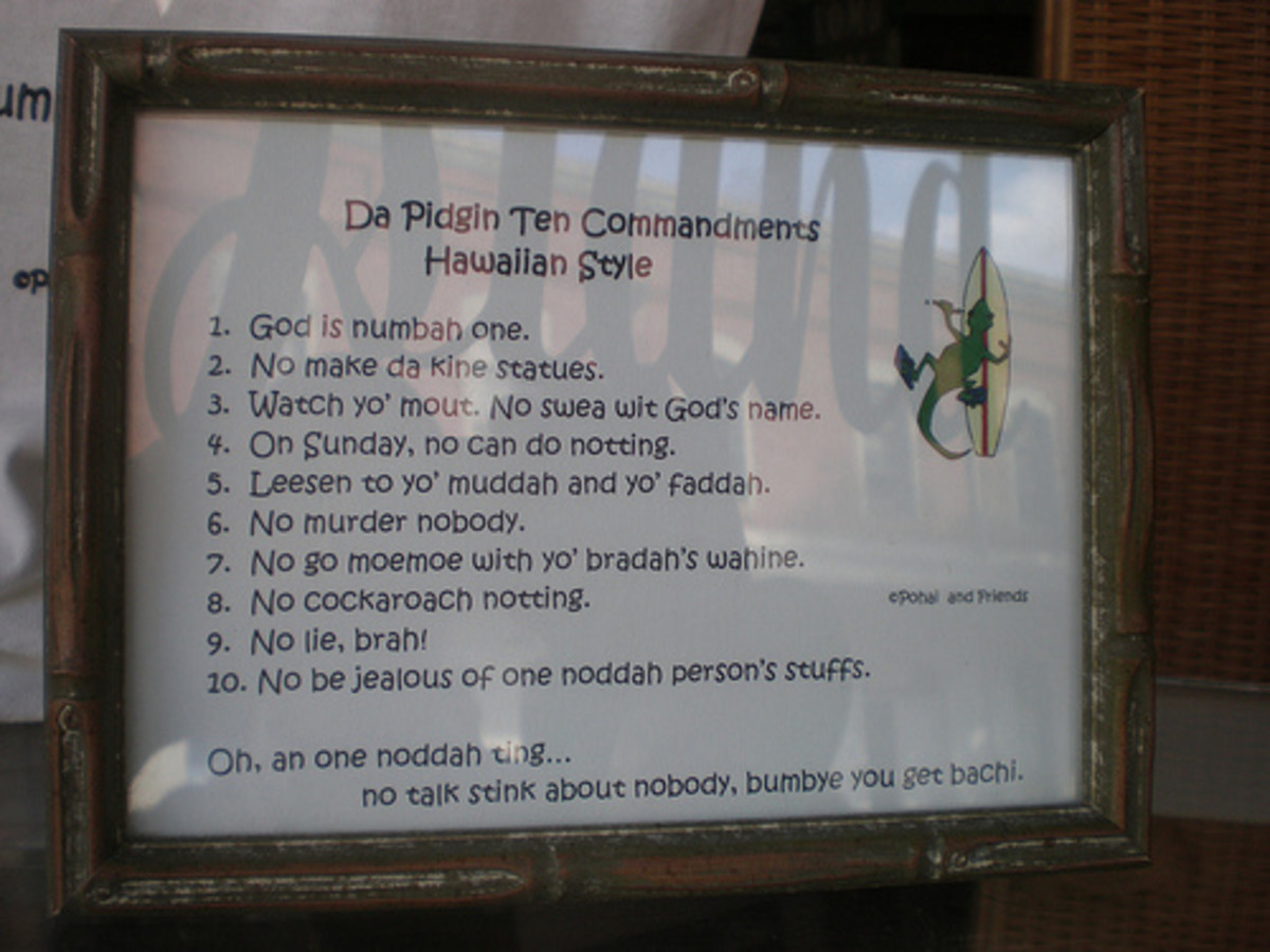 Ten Commandments in Hawaiian Pidgin