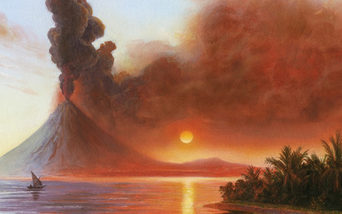 Though not quite a supervolcano (only VEI 7), the Tambora eruption of 1815 effected weather around the world.