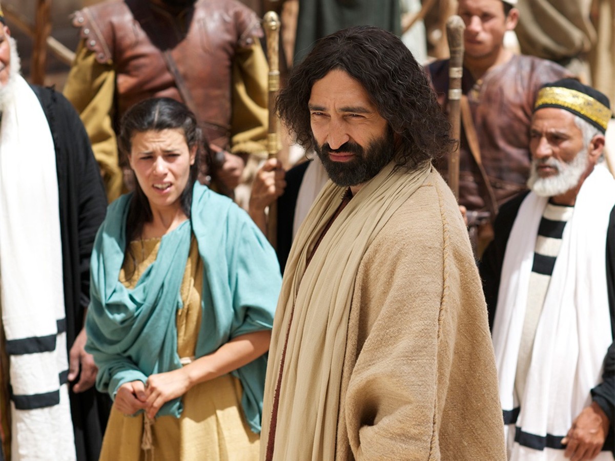 "He who is without sin among you, let him throw a stone at her first" (John 8:7).
