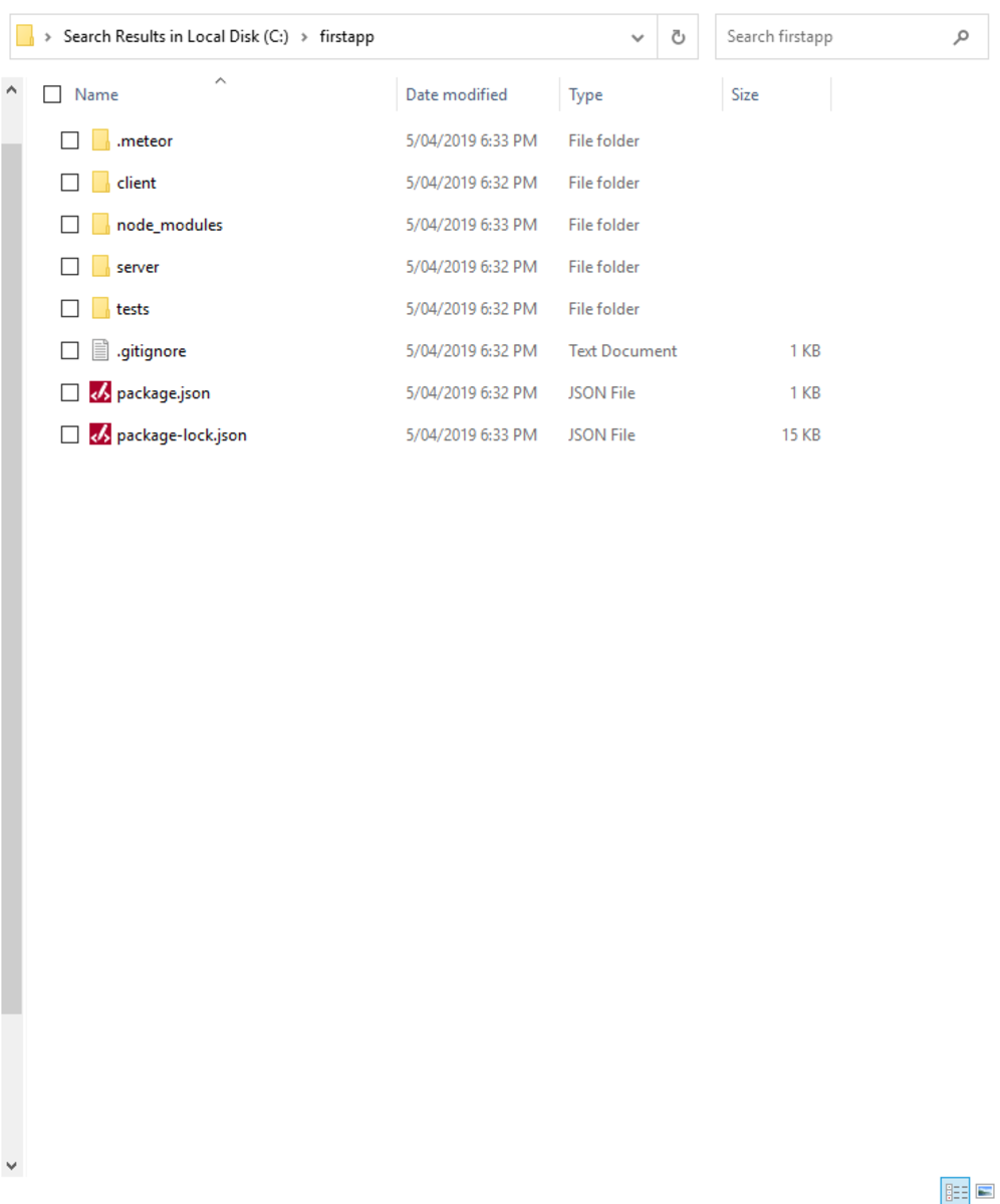 The content of a full project folder. 