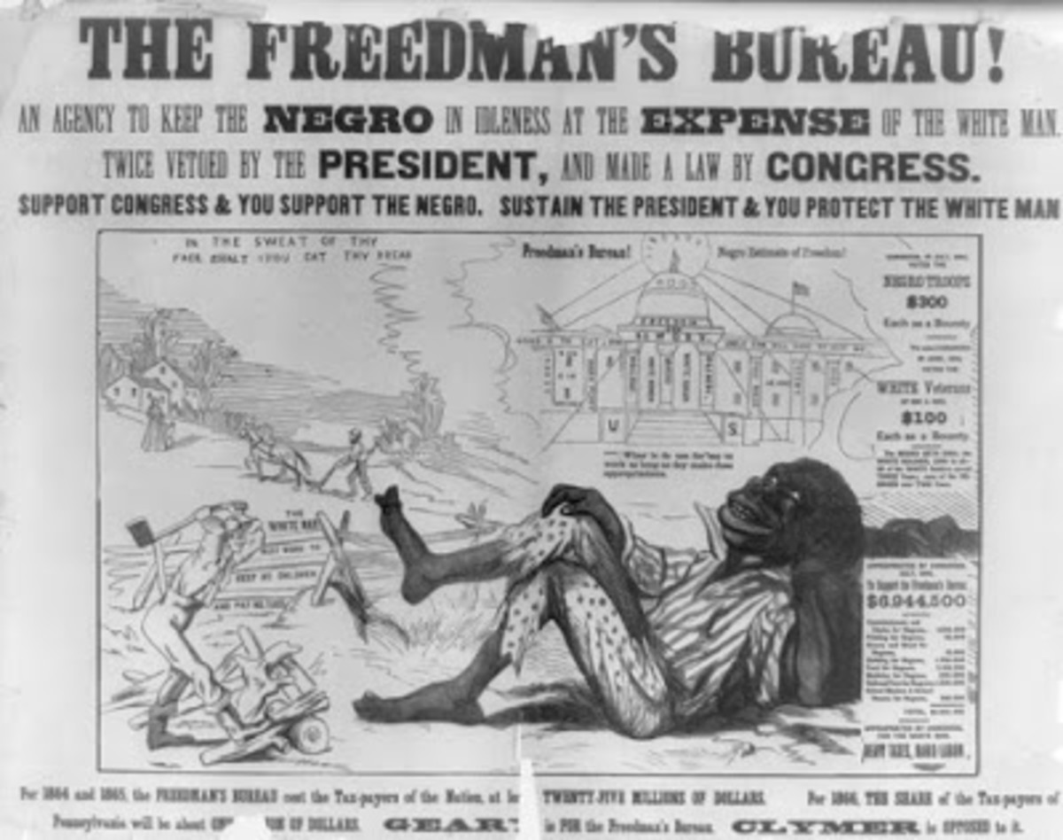 One in a series of racist posters used by the Democratic party, attacking Radical Republicans on the issue of black suffrage, issued during the Pennsylvania gubernatorial election of 1866. 