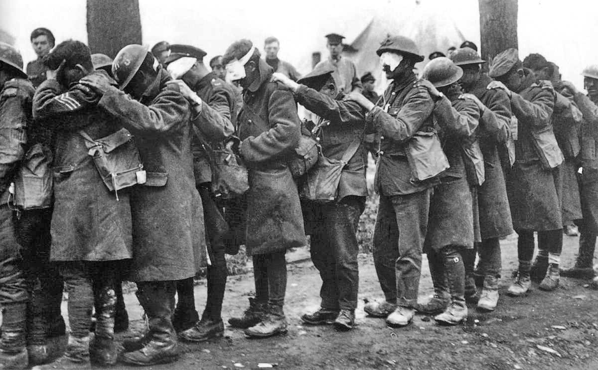 British troops (picture above) blinded by gas attack.