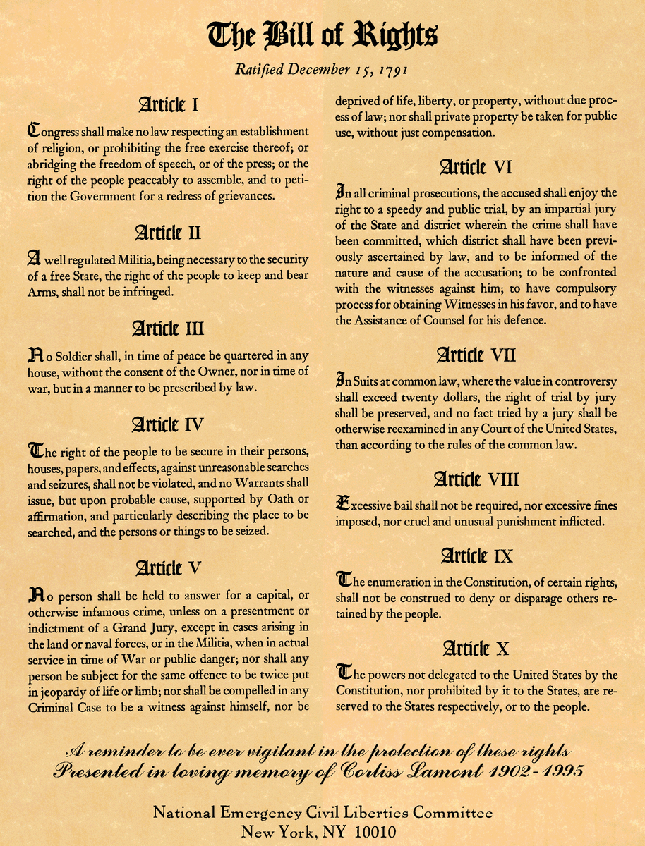 JAMES MADISON AUTHORED THE BILL OF RIGHTS