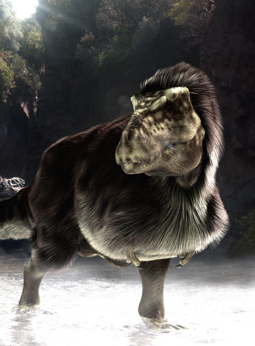Tyrannosaurus rex, feathered 'King of the Terror Lizards'.