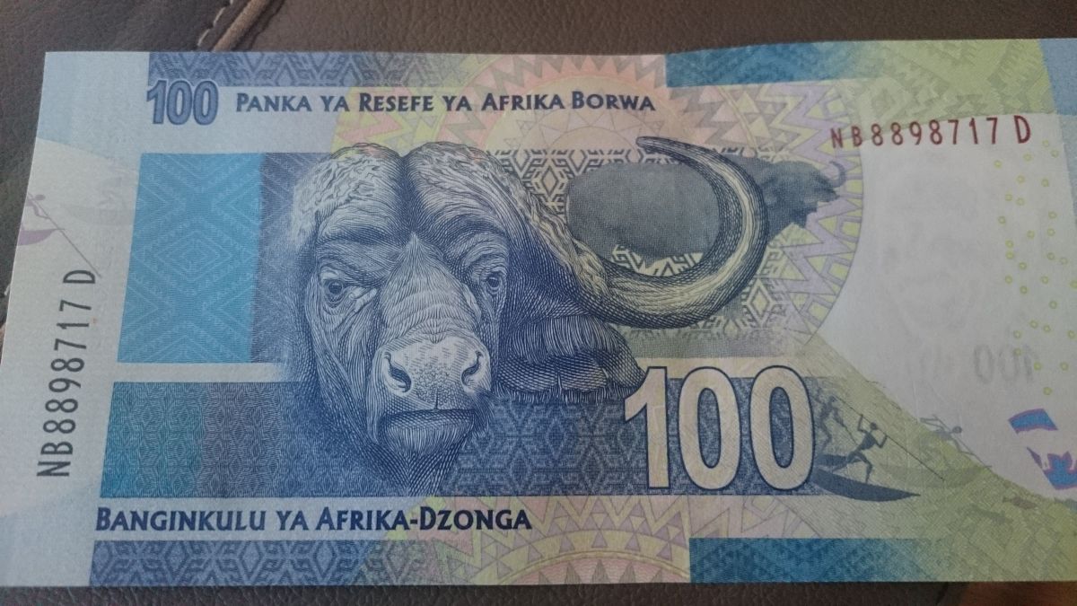 One of the Big Five on a South African hundred-rand note
