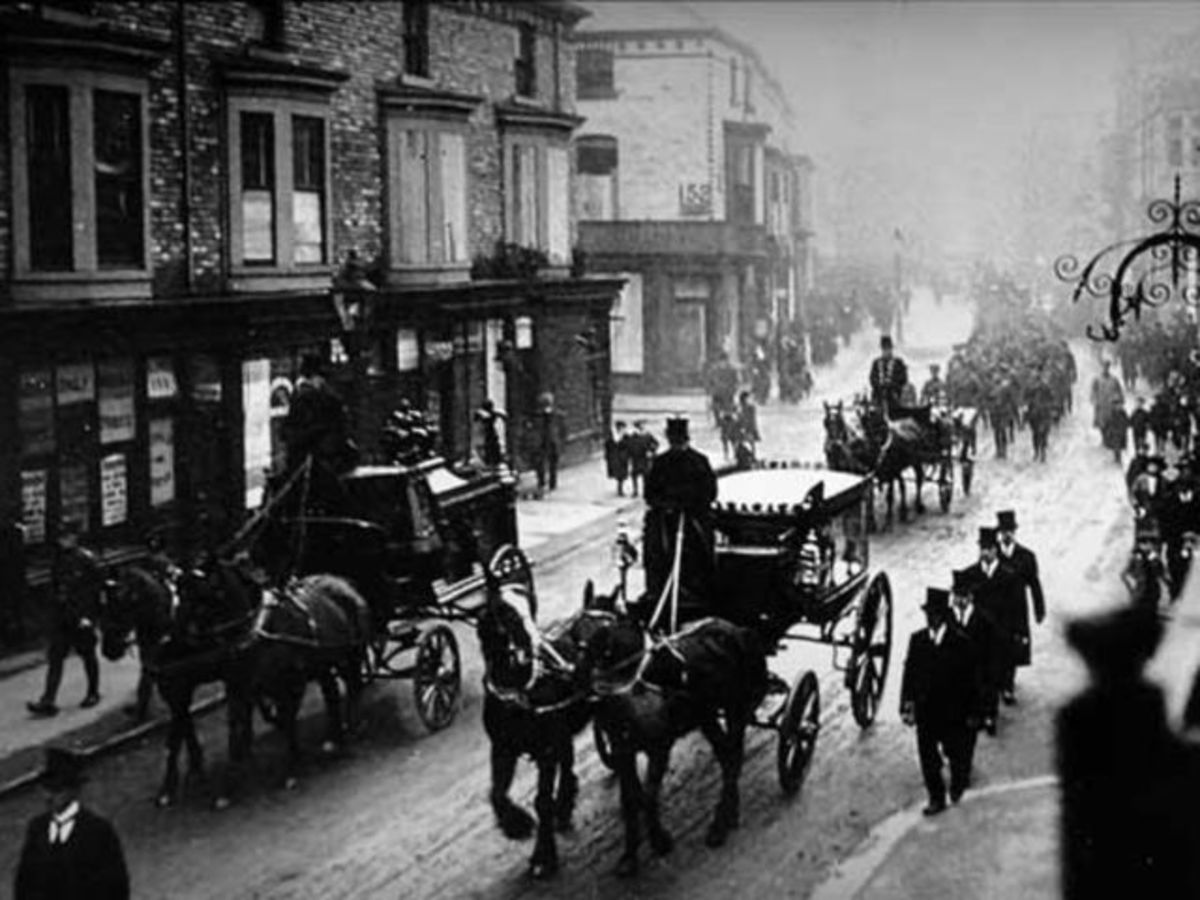 Victorian funeral procession.