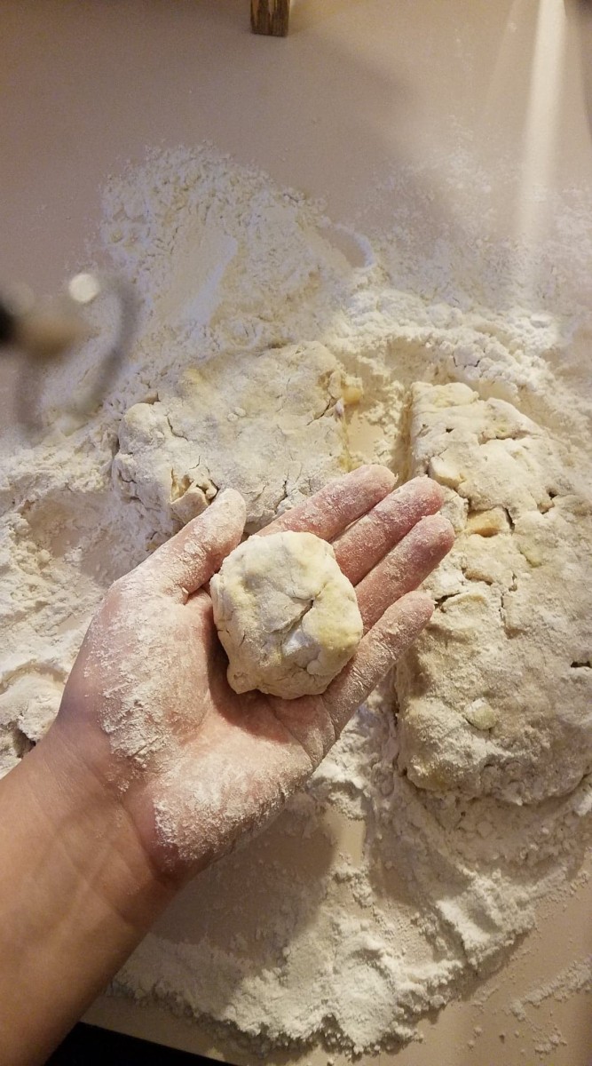 Shaping the scones (a)