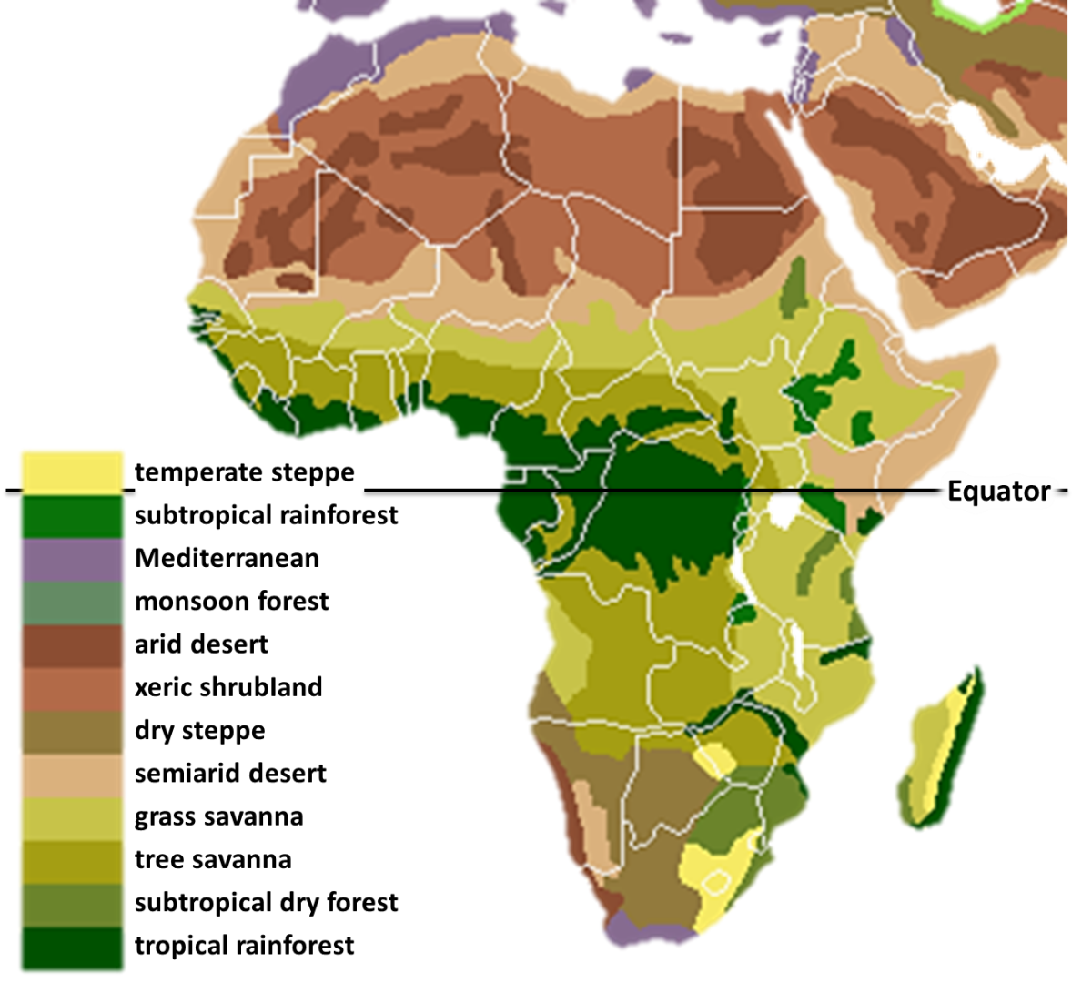 Vegetation map of Africa