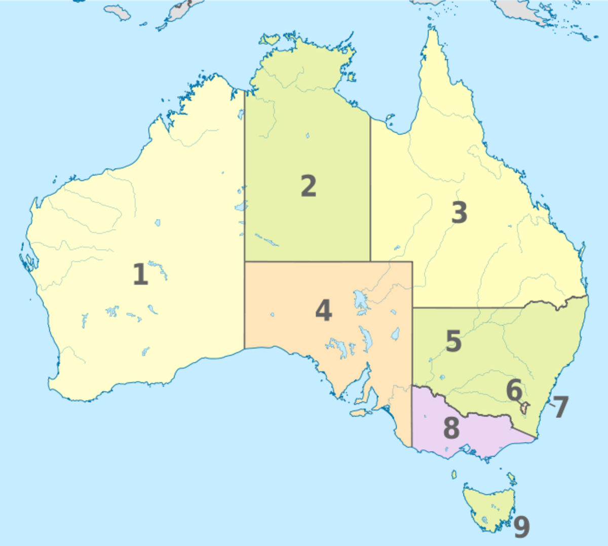 States and internal territories of Australia