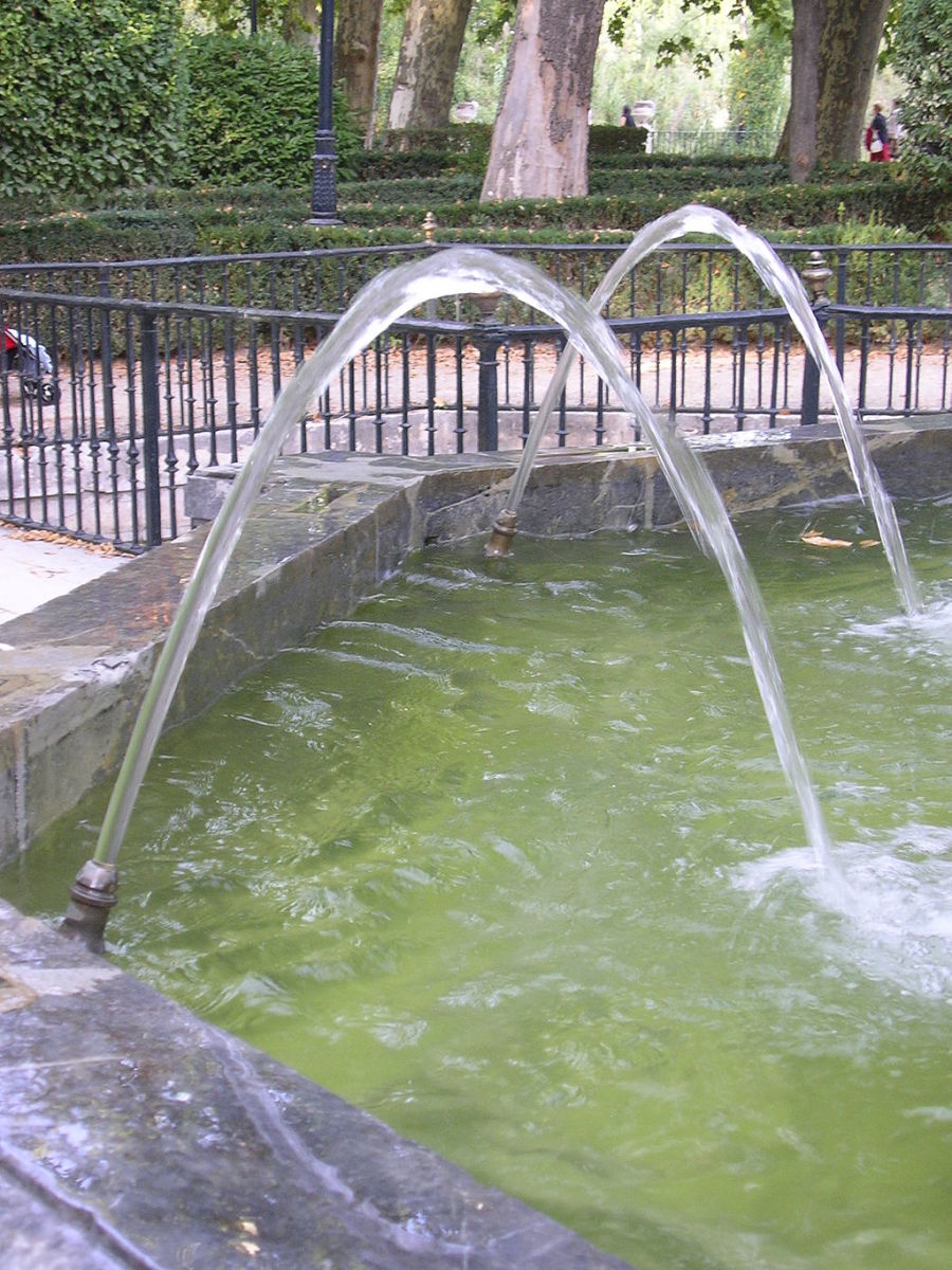 Water from a fountain (which can be considered as a stream of particles) follows a parabolic trajectory