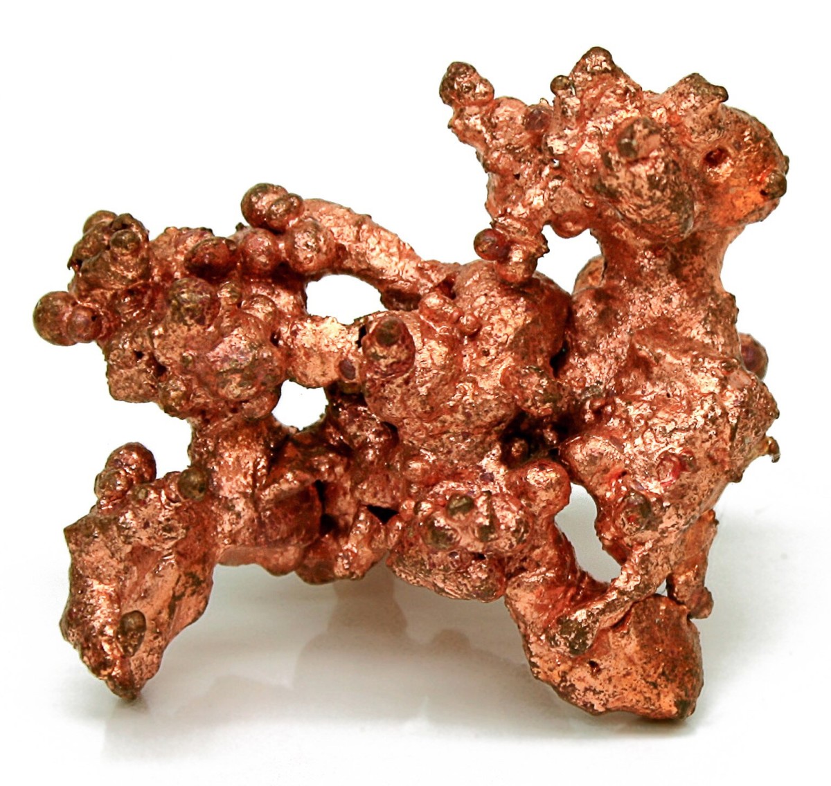 This is a macro photo of native copper. The piece of metal was about one and a half inches wide.