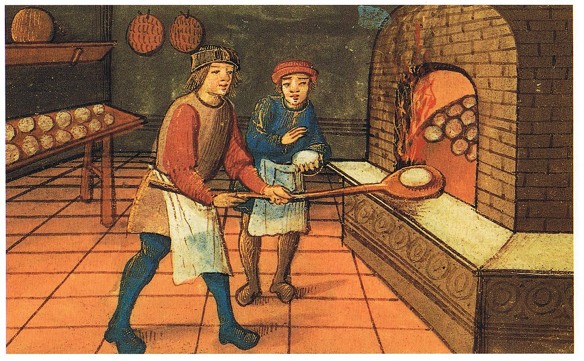 城堡里的厨房是一个繁忙的工作场所，提供食物和温暖。