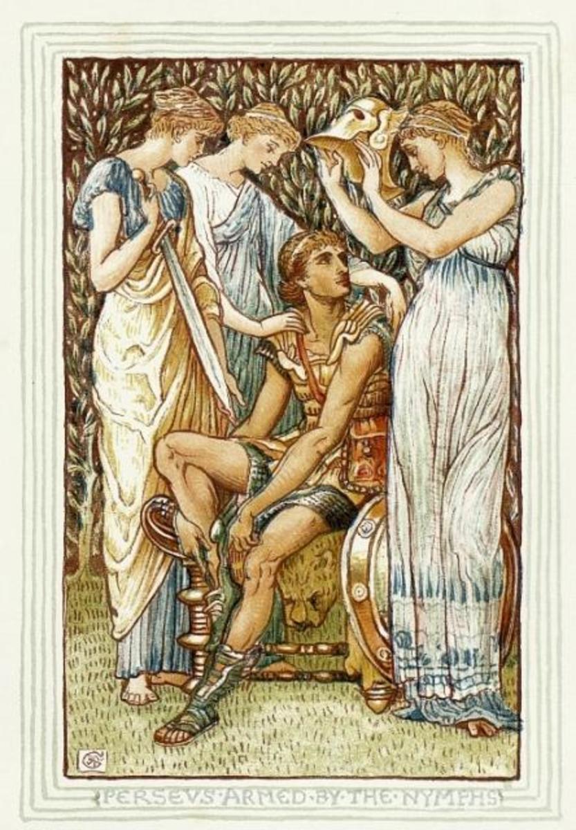 Perseus receives gifts from the gods.