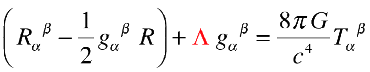 Einstein's field equation with the constant highlighted.