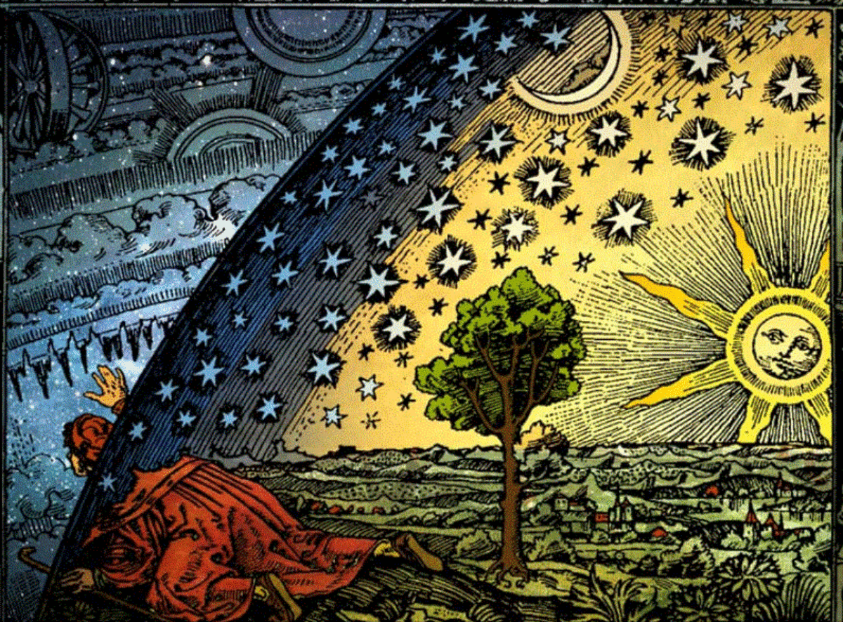 Colorized version of the Flammarion Engraving