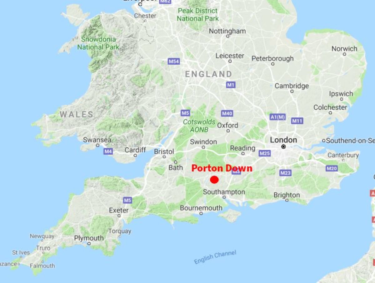 Location of Porton Down, England