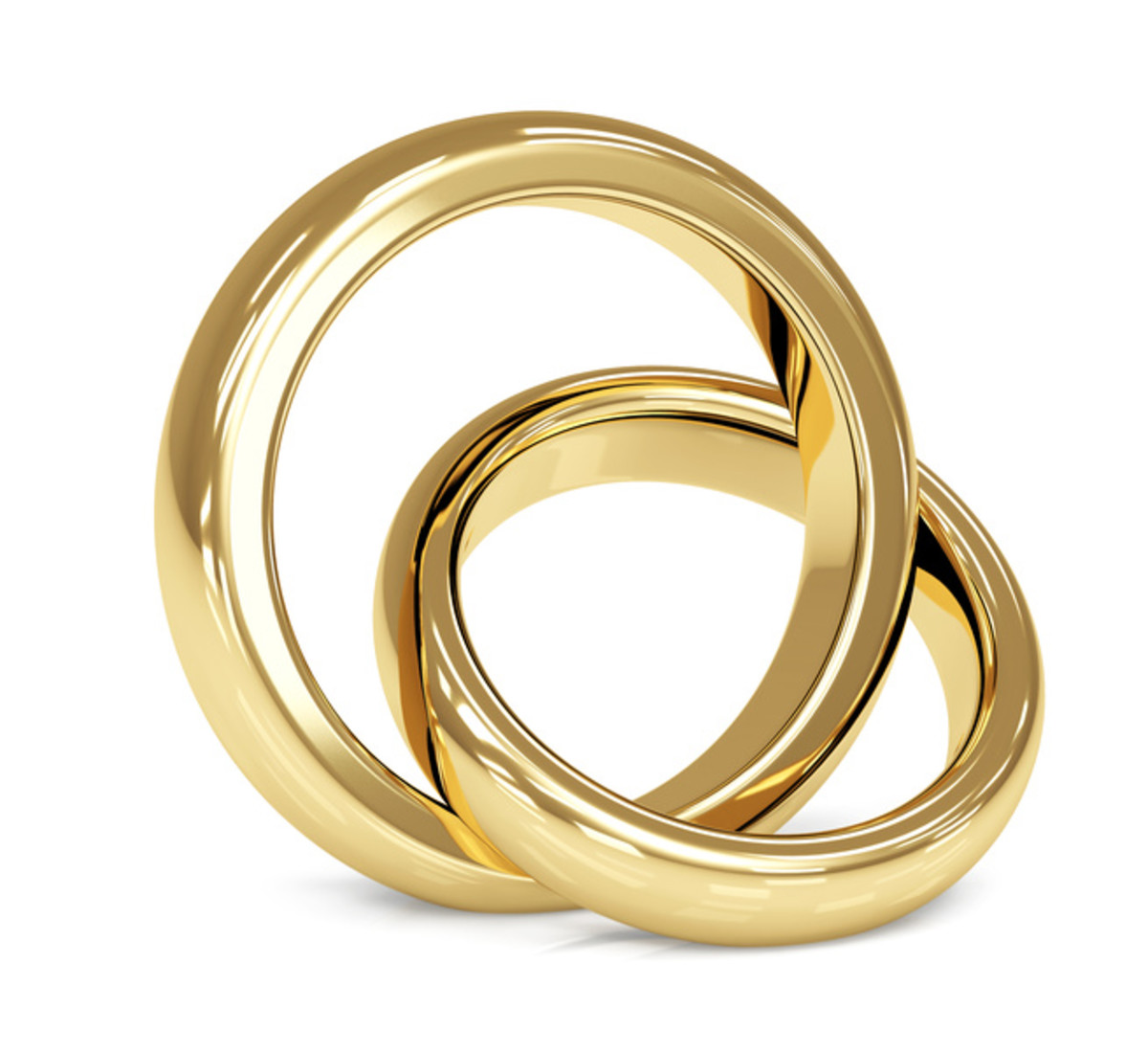 A set of simple modern day wedding rings