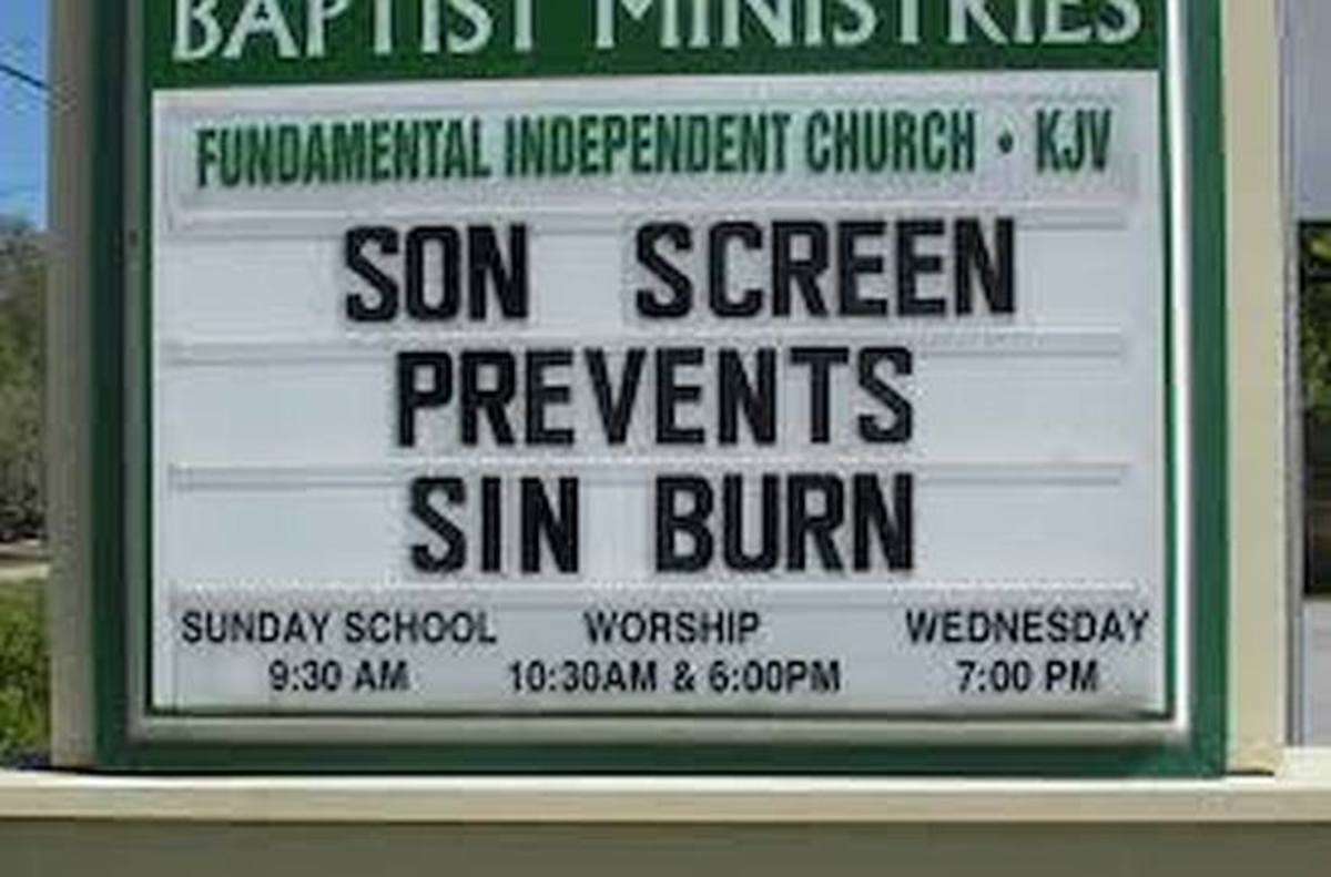 Church billboard advertising the service.