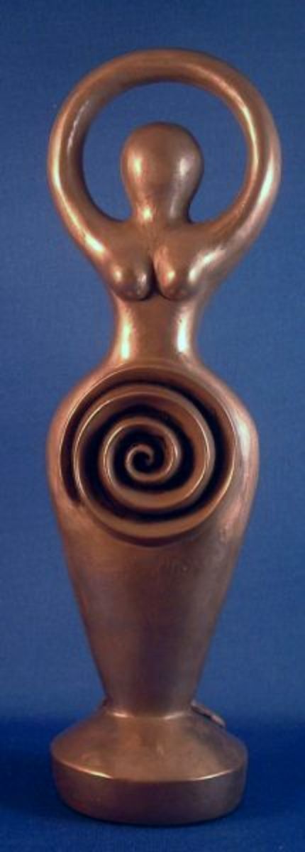 The spiral goddess is now a well-known symbol to modern believers and mimics the shape of other venus figures