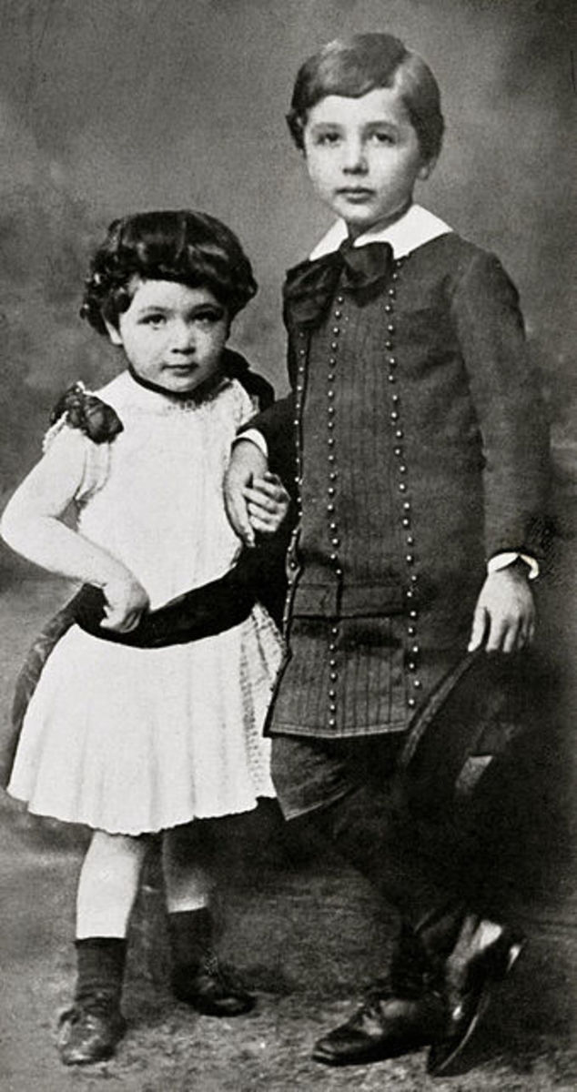 Albert Einstein with his sister Maja
