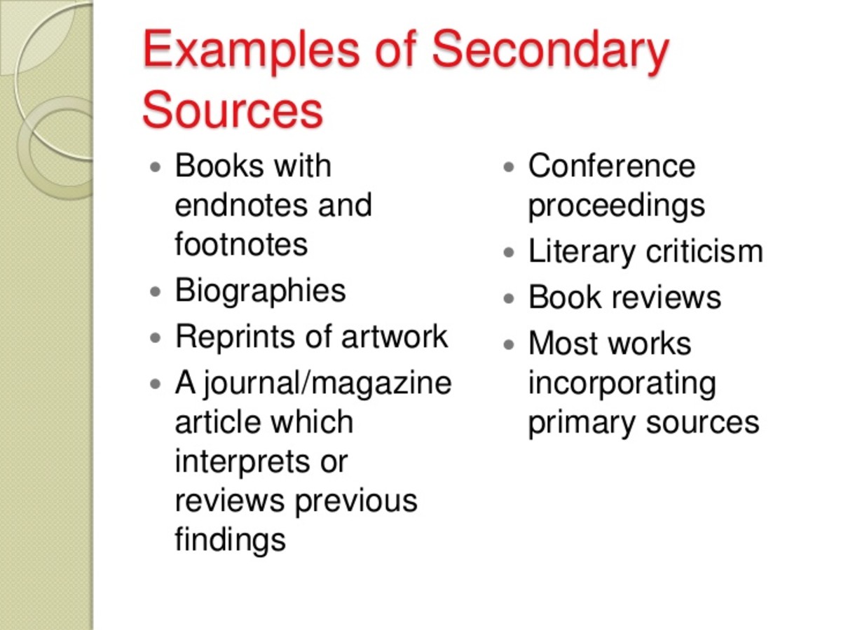 secondary sources definition essay