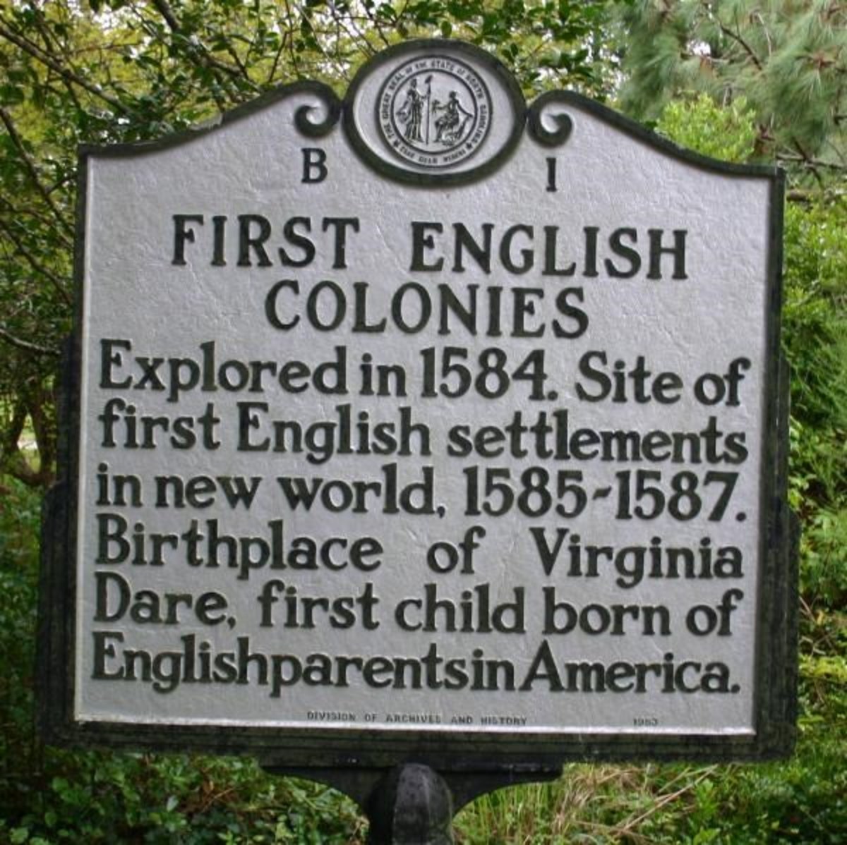 First English Colonies Sign