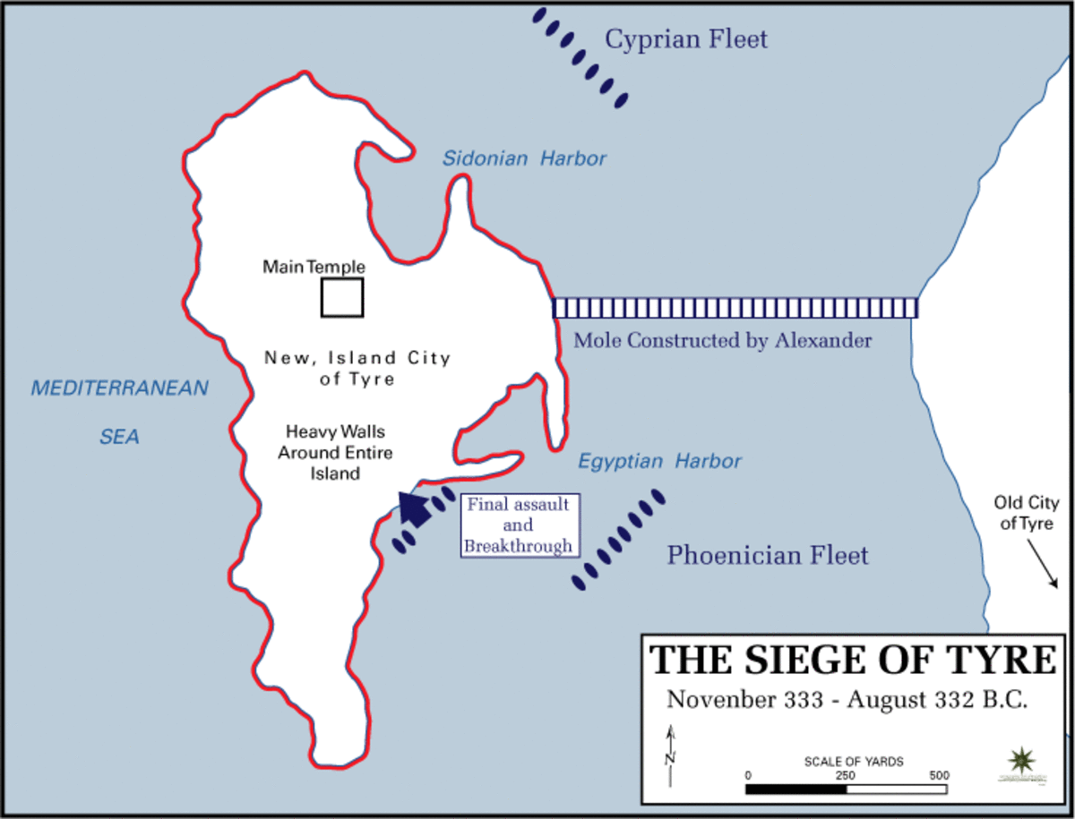 Map of the Siege of Tyre