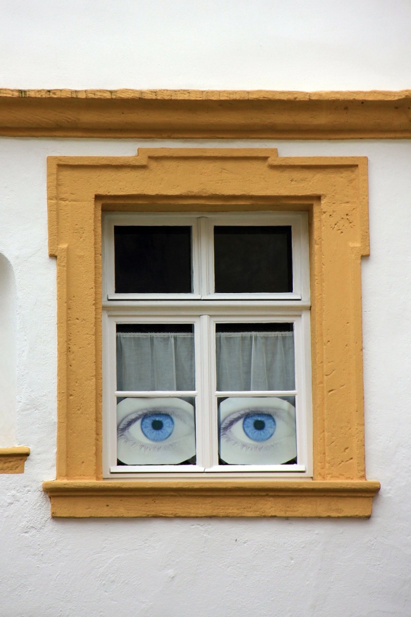 Someone peeking in the window will scare you!