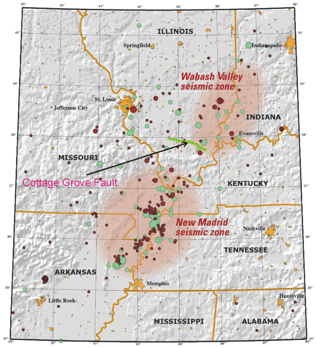 New Madrid and Wabash seismic zones