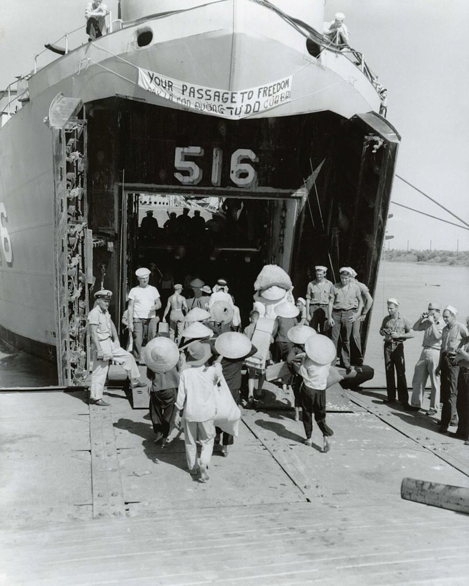 North Vietnamese refugees heading to the South.