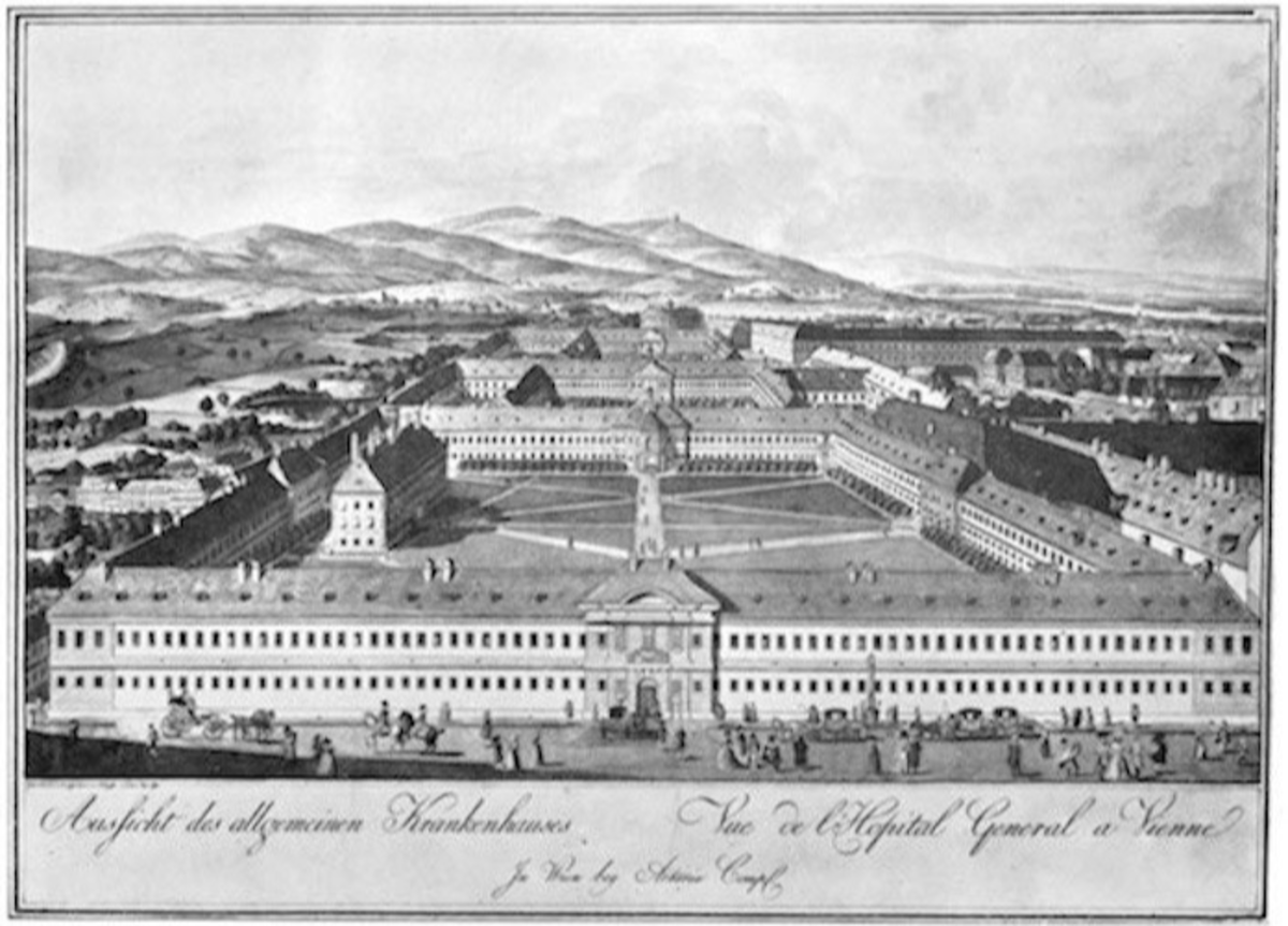 The Allgemeine Krankenhaus (General Hospital) of Vienna in the 1840s