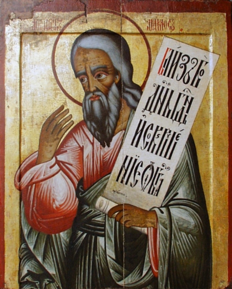 Russian icon of the prophet Amos