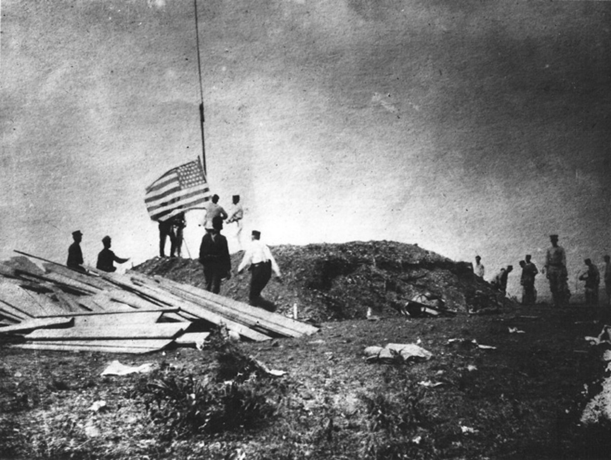 US Marines commanded by Lieutenant Colonel Robert W. Huntington, landed on the eastern side of Guantánamo Bay, Cuba on 10 June 1898. The next day, an American flag was hoisted above Camp McCalla where it flew during the next eleven days.