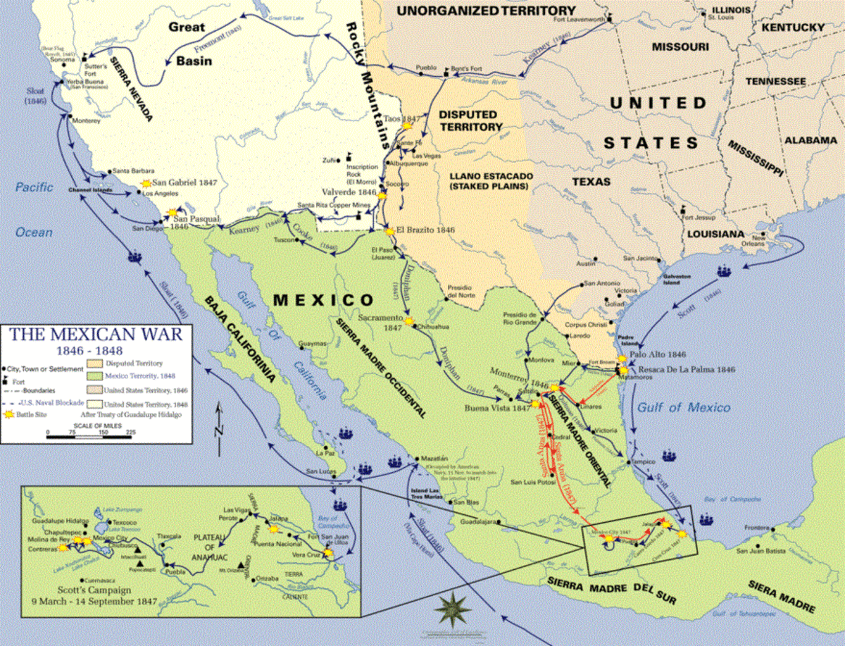 Mexican-American War map.
