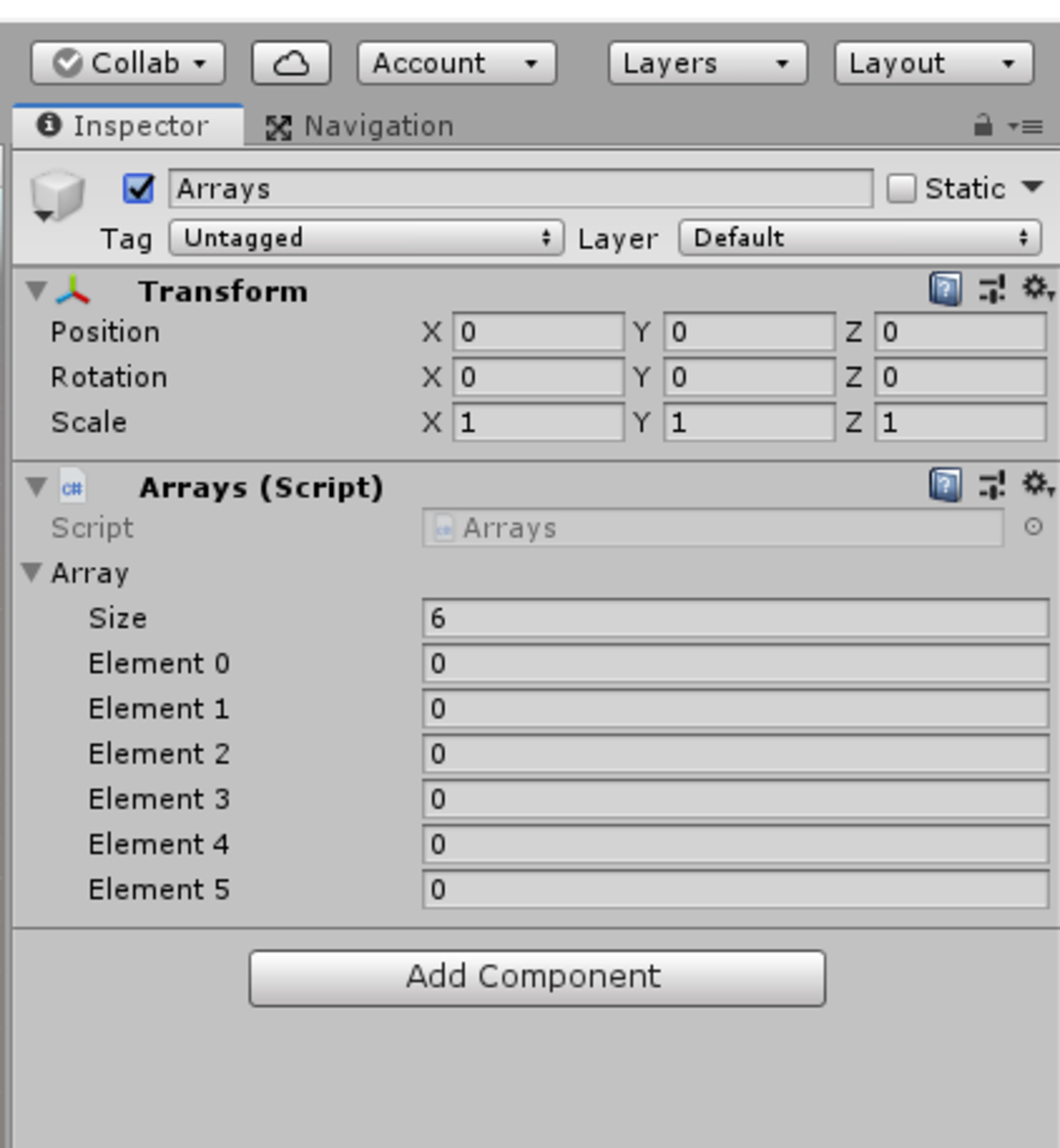 unity 3d array