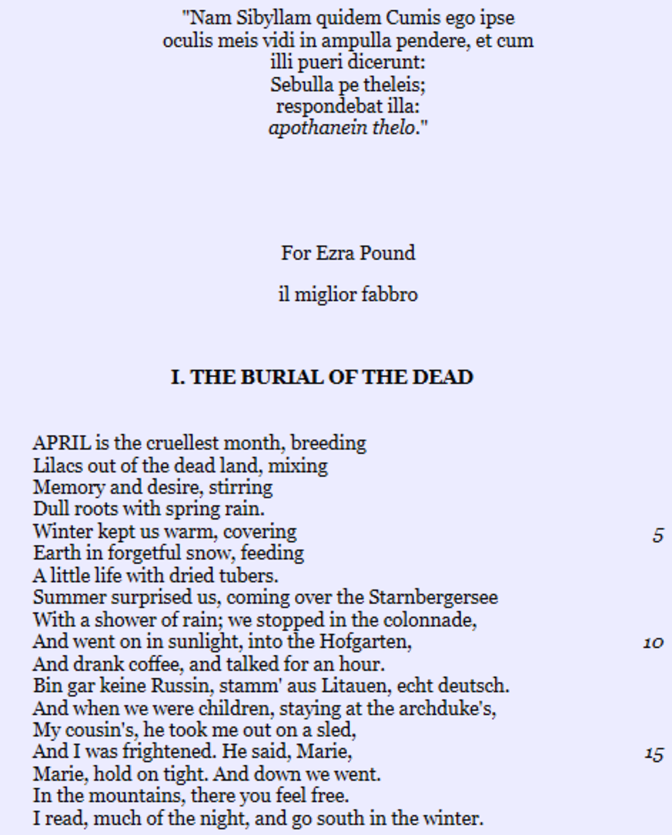 Analysis Of The Poem The Waste Land By T S Eliot Owlcation