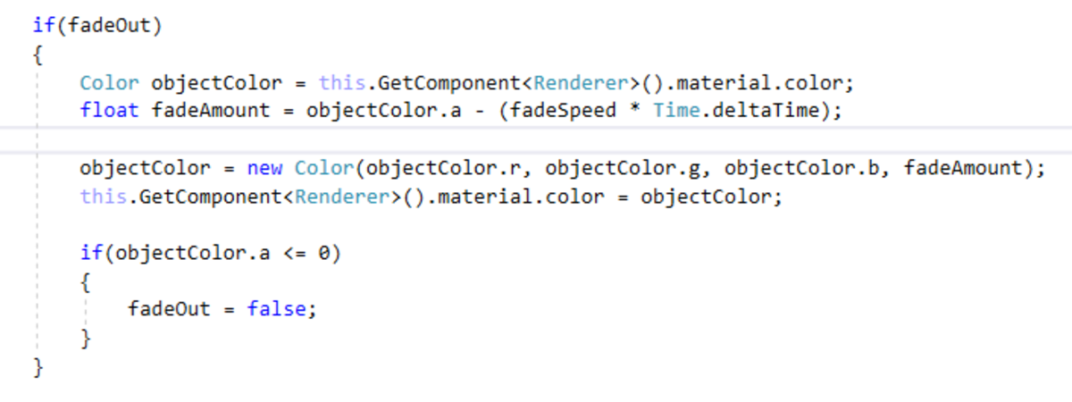 You must assign values to each of the other three color values.