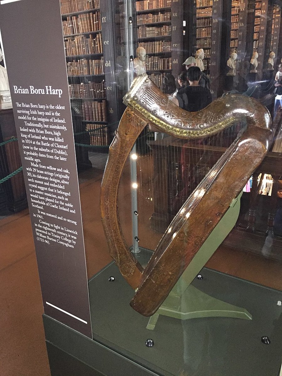 The iconic Trinity College harp, also known as the Brian Boru harp.