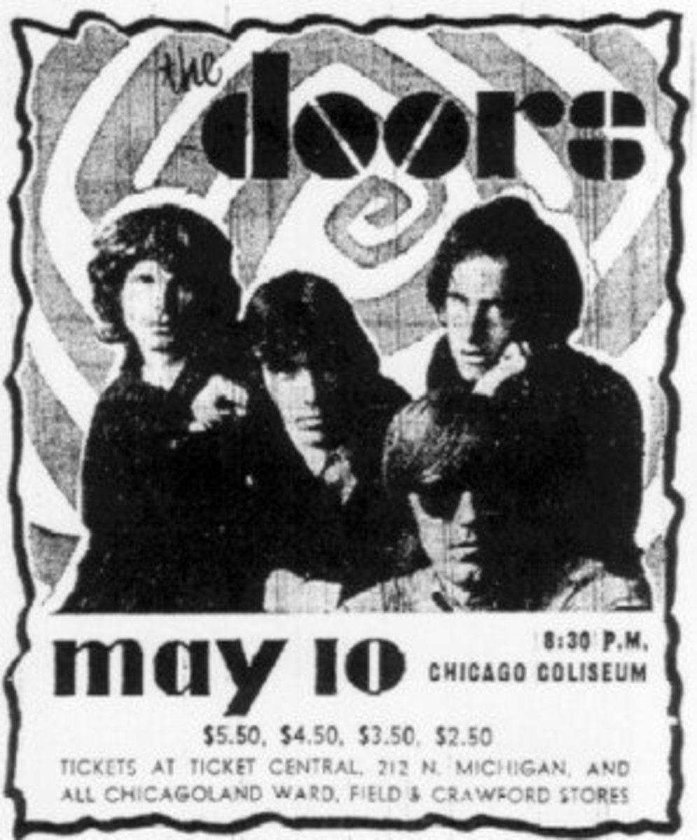 Newspaper ad for a concert by The Doors on May 10, 1968