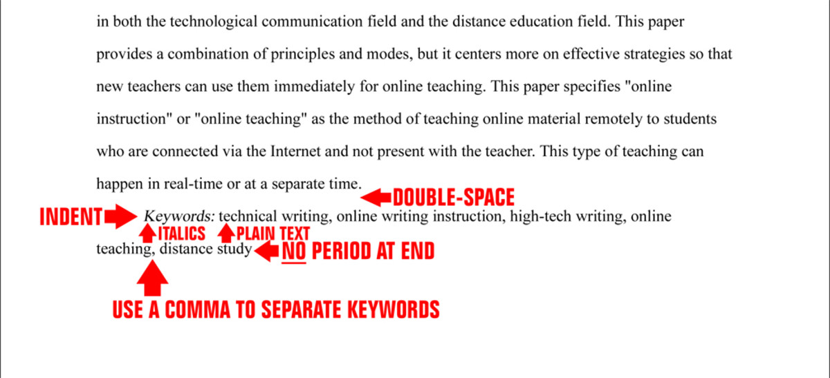 where to put keywords in a research paper