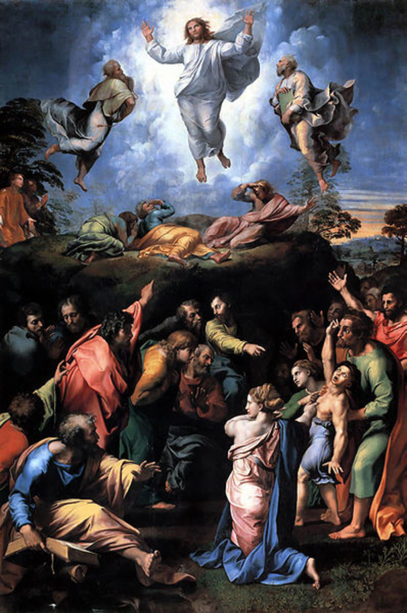 "The Transfiguration" 1520, the painting Raphael was working on when he died.