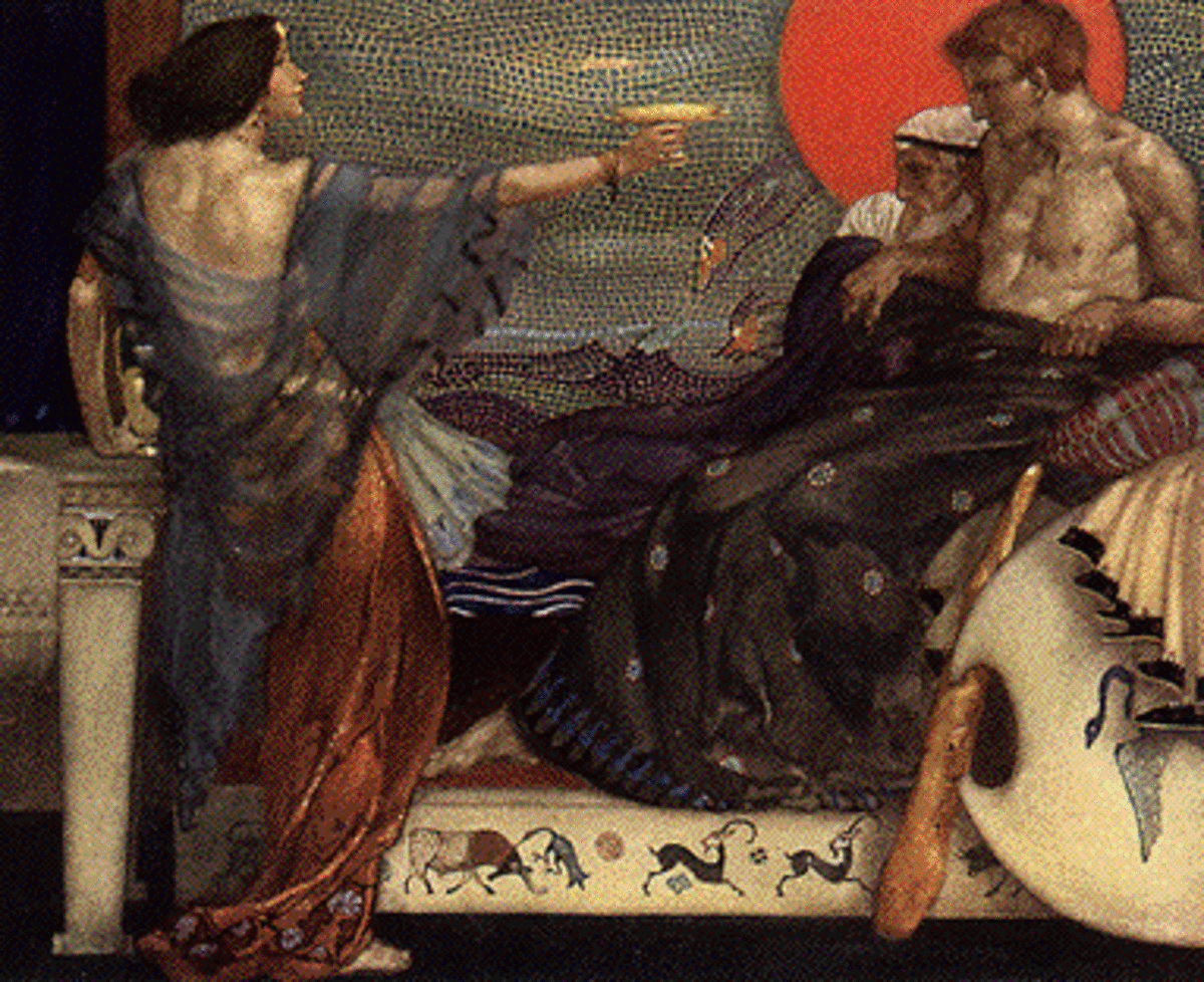 Medea, Theseus, and Aegeus, by William Russell Flint, 1910