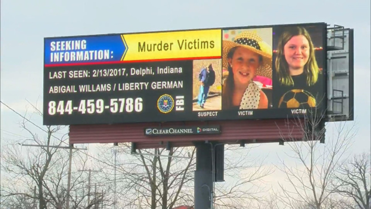 德尔菲谋杀案的相关信息的广告牌被放置在全国各地的道路上，以征求线索
