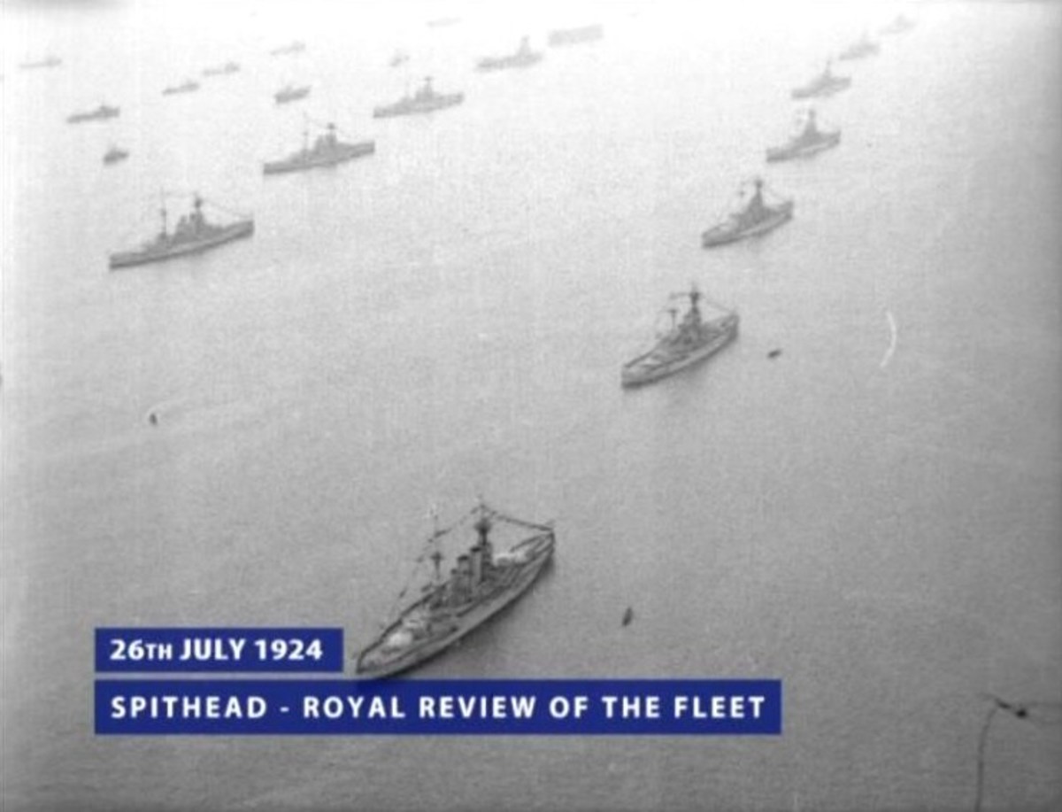 British capital ships lined up for review at Spithead in 1924. 