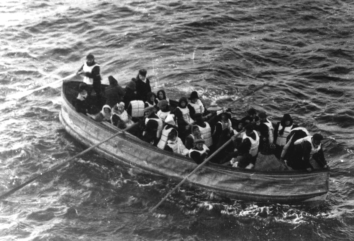 Titanic survivors aboard a lifeboat