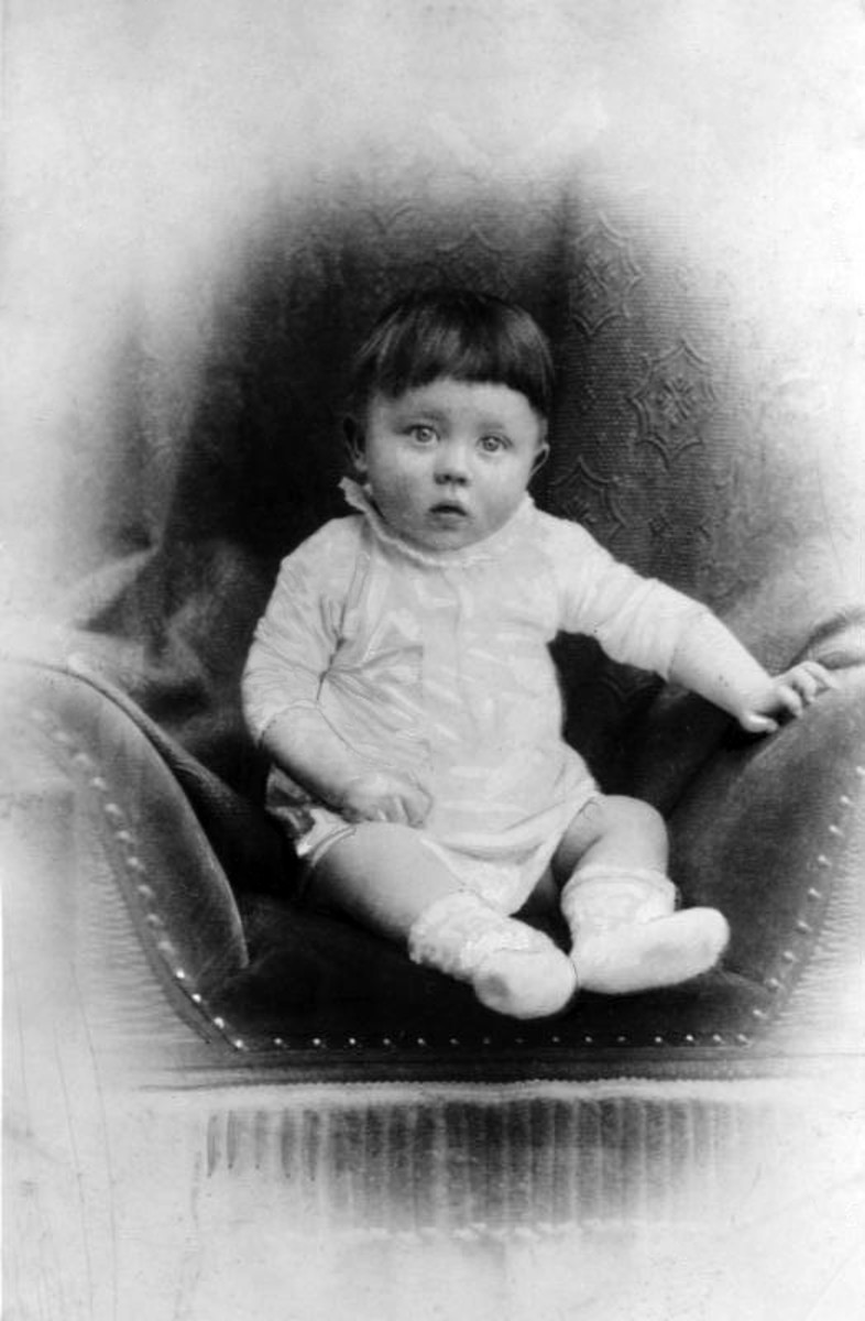 Adolf Hitler as an infant.