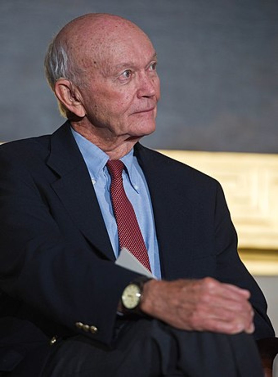 Former Apollo 11 astronaut Michael Collins at the Congressional Gold Medal ceremony in the Rotunda at the U.S. Capitol ; 11-16- 2011.